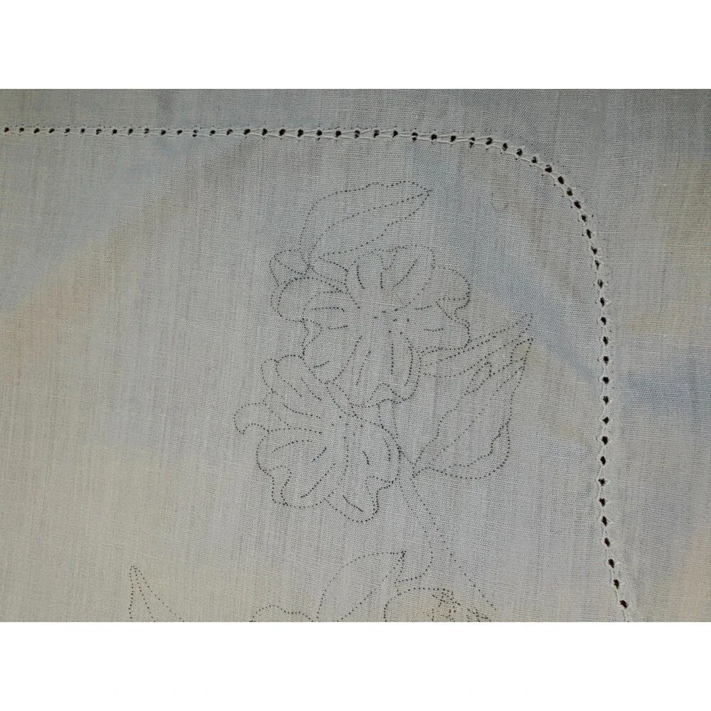 Vintage Herrschners Embroidered Table Runner Set 2 Lilies Bird Nest 17x42